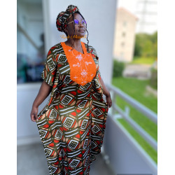 African Print Silk Dress Inaya