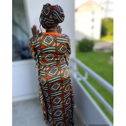 African Print Silk Dress Inaya