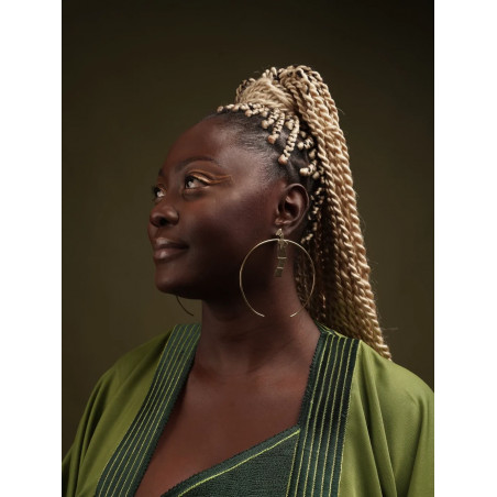 Earring Zulu in Bronze , 10 cm