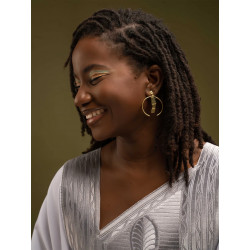 Earring Zulu in Bronze,  4 cm
