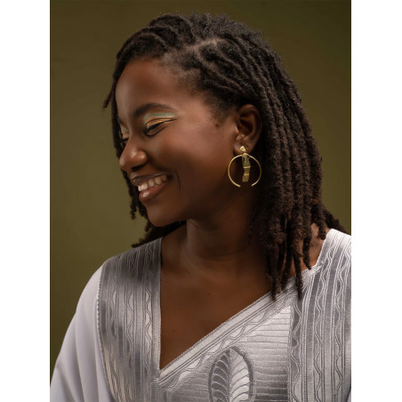 Earring Zulu in Bronze,  4 cm