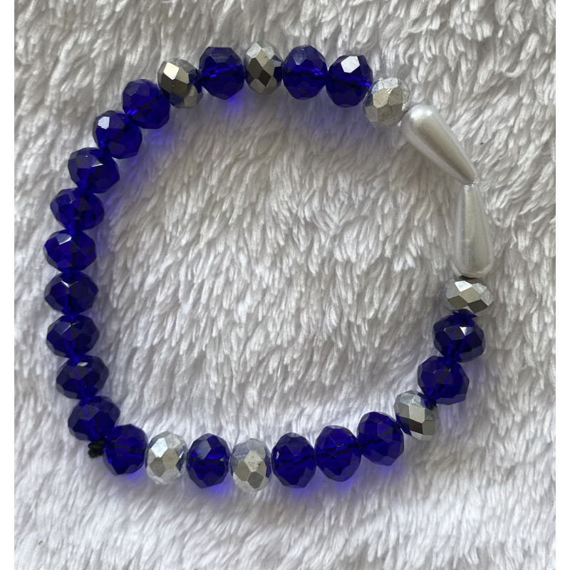 blue/grey brilliant pearl bracelet