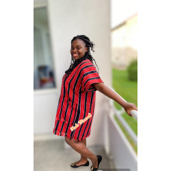 Mini Dress in Ntutuere Fabric from Cameroon