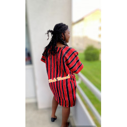 Mini Dress in Ntutuere Fabric from Cameroon